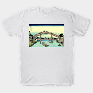 Fuji seen through the Mannen bridge at Fukagawa by Katsushika Hokusai T-Shirt